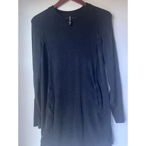 Athleta Womens Tunic/miniDress Xs Black Knit Stretch Pockets Comfort Leisurewear
